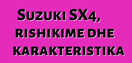 Suzuki SX4, rishikime dhe karakteristika