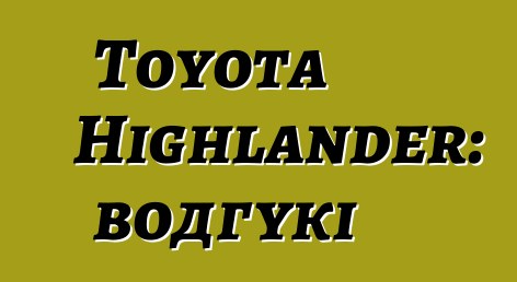 Toyota Highlander: водгукі
