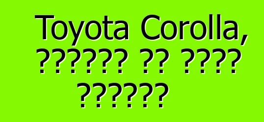 Toyota Corolla, ግምገማዎች እና ዝርዝር መግለጫዎች