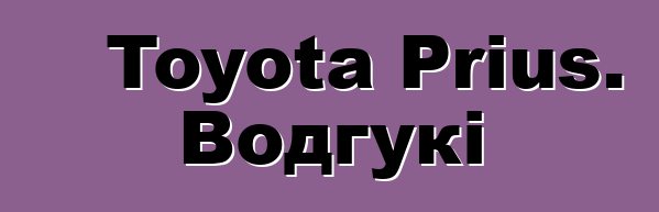 Toyota Prius. Водгукі