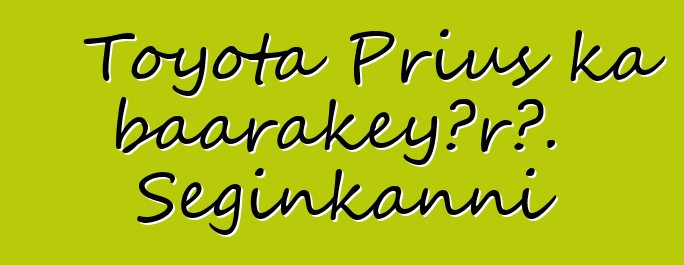 Toyota Prius ka baarakɛyɔrɔ. Seginkanni