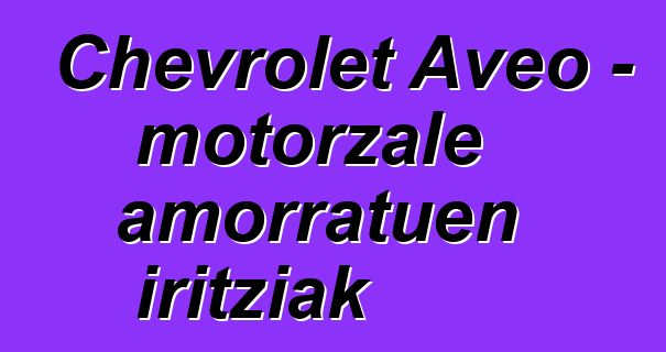 Chevrolet Aveo – motorzale amorratuen iritziak
