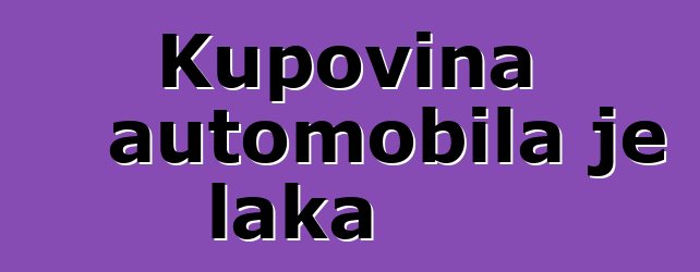Kupovina automobila je laka