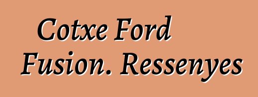 Cotxe Ford Fusion. Ressenyes