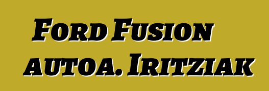 Ford Fusion autoa. Iritziak