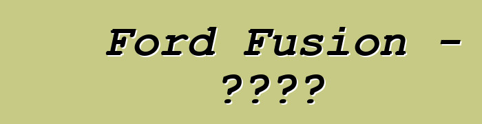 Ford Fusion - 实践评论