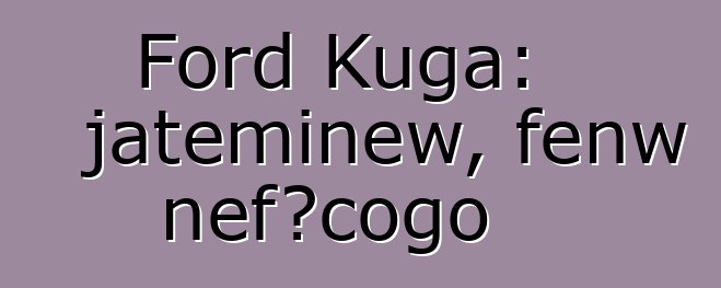 Ford Kuga: jateminɛw, fɛnw ɲɛfɔcogo