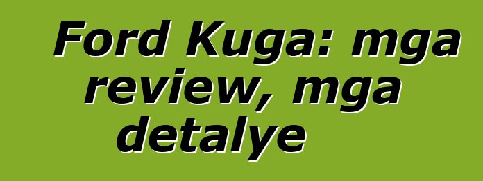 Ford Kuga: mga review, mga detalye
