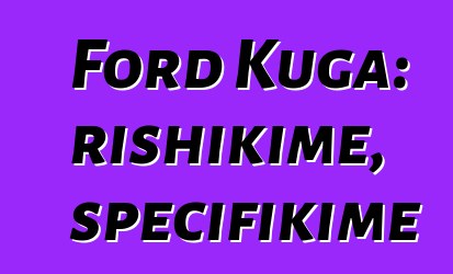 Ford Kuga: rishikime, specifikime