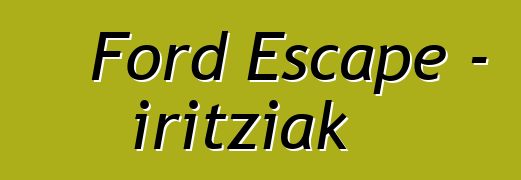 Ford Escape – iritziak