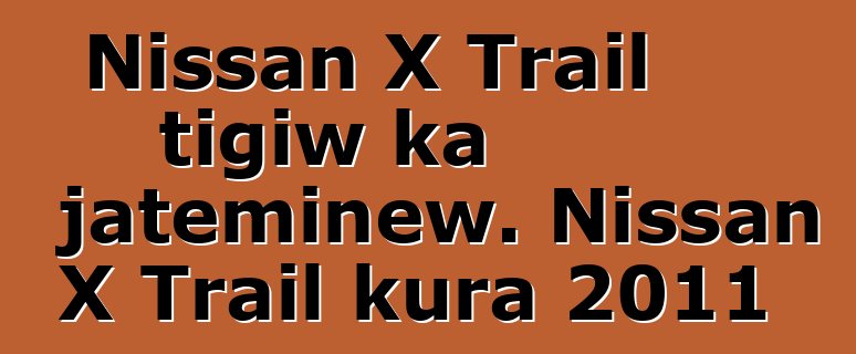 Nissan X Trail tigiw ka jateminɛw. Nissan X Trail kura 2011