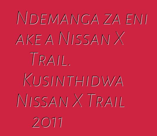 Ndemanga za eni ake a Nissan X Trail. Kusinthidwa Nissan X Trail 2011