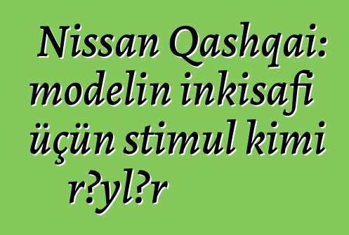 Nissan Qashqai: modelin inkişafı üçün stimul kimi rəylər