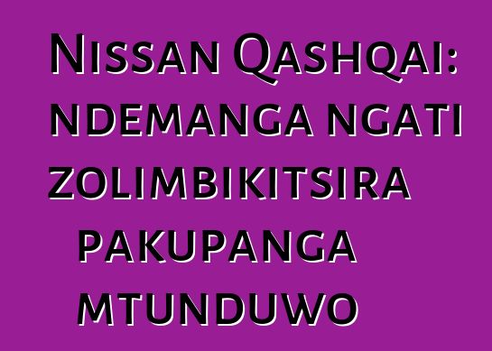 Nissan Qashqai: ndemanga ngati zolimbikitsira pakupanga mtunduwo