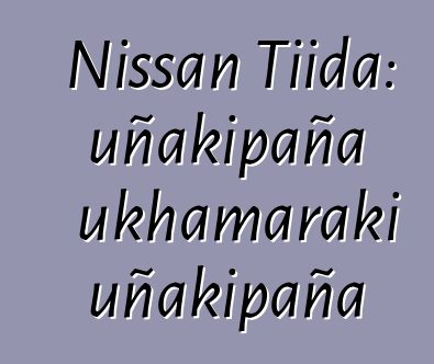 Nissan Tiida: uñakipaña ukhamaraki uñakipaña