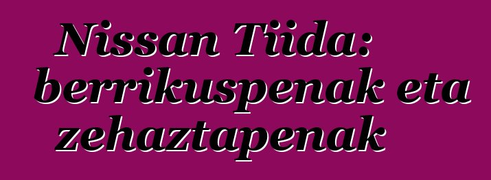 Nissan Tiida: berrikuspenak eta zehaztapenak