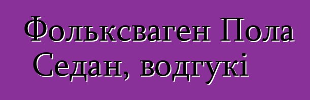 Фольксваген Пола Седан, водгукі