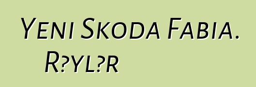 Yeni Skoda Fabia. Rəylər