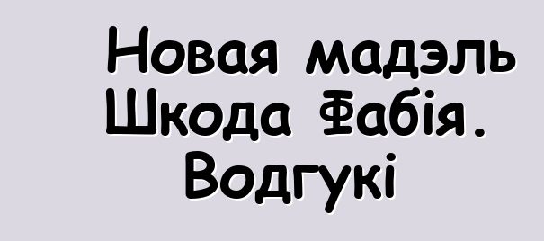 Новая мадэль Шкода Фабія. Водгукі