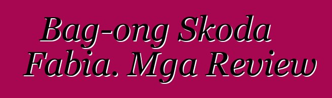Bag-ong Skoda Fabia. Mga Review