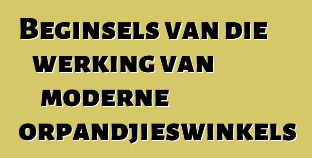 Beginsels van die werking van moderne motorpandjieswinkels