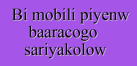 Bi mobili piyɛnw baaracogo sariyakolow
