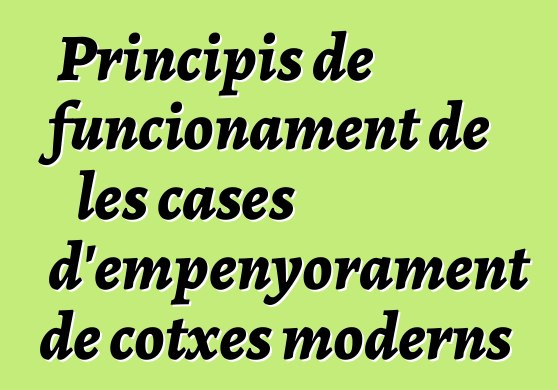 Principis de funcionament de les cases d'empenyorament de cotxes moderns