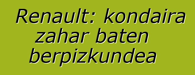 Renault: kondaira zahar baten berpizkundea