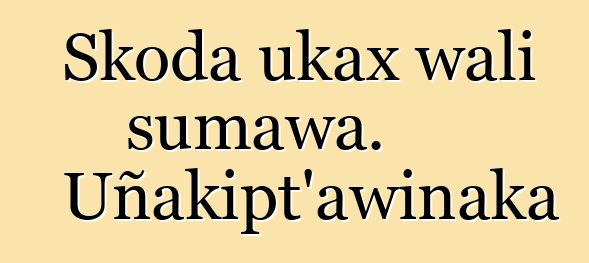 Skoda ukax wali sumawa. Uñakipt’awinaka