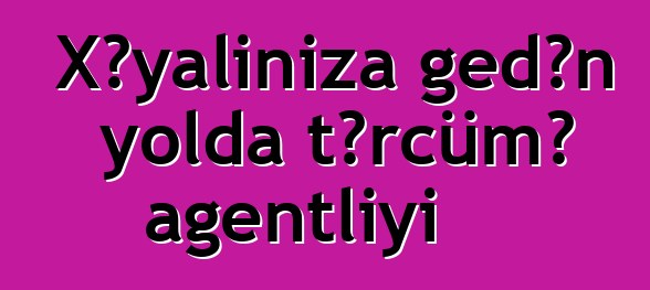 Xəyalınıza gedən yolda tərcümə agentliyi