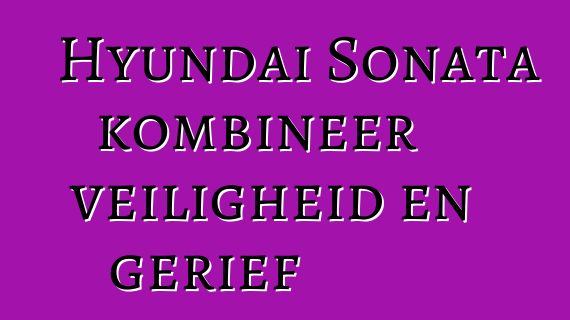 Hyundai Sonata kombineer veiligheid en gerief