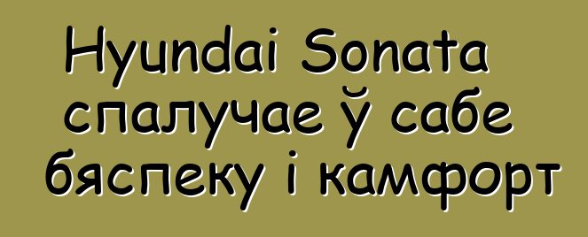 Hyundai Sonata спалучае ў сабе бяспеку і камфорт