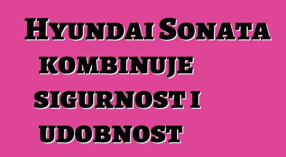 Hyundai Sonata kombinuje sigurnost i udobnost