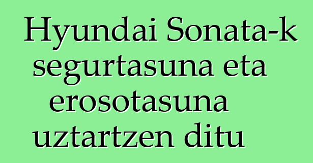 Hyundai Sonata-k segurtasuna eta erosotasuna uztartzen ditu