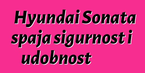 Hyundai Sonata spaja sigurnost i udobnost