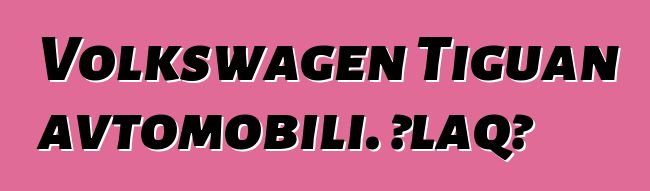 Volkswagen Tiguan avtomobili. Əlaqə