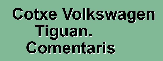 Cotxe Volkswagen Tiguan. Comentaris