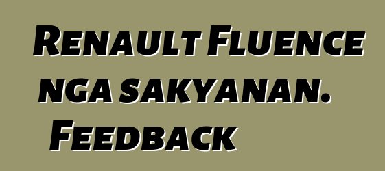 Renault Fluence nga sakyanan. Feedback