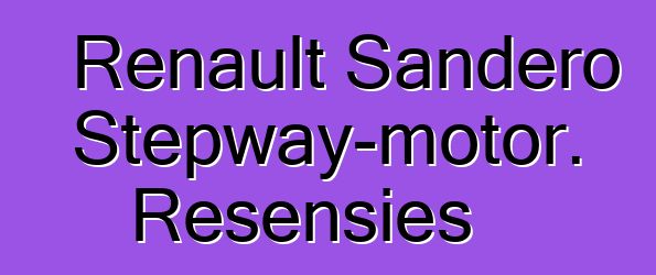 Renault Sandero Stepway-motor. Resensies