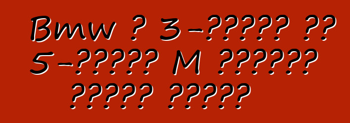 Bmw ለ 3-ተከታታይ እና 5-ተከታታይ M የአፈጻጸም ክፍሎችን ያቀርባል