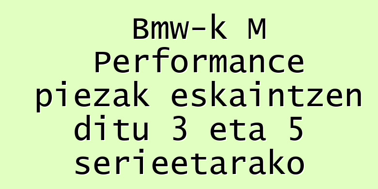 Bmw-k M Performance piezak eskaintzen ditu 3 eta 5 serieetarako