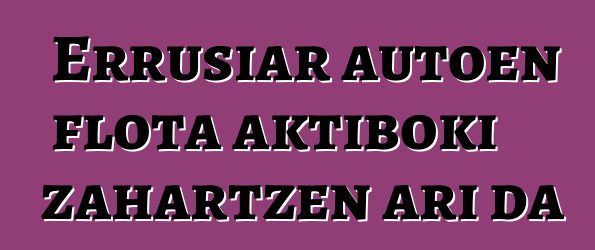 Errusiar autoen flota aktiboki zahartzen ari da