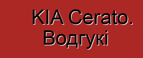 KIA Cerato. Водгукі