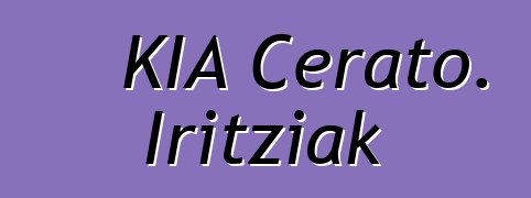KIA Cerato. Iritziak