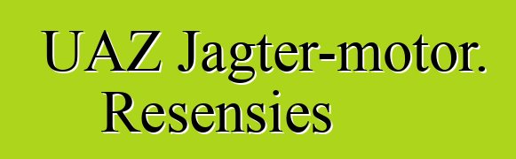 UAZ Jagter-motor. Resensies