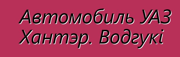 Автомобиль УАЗ Хантэр. Водгукі