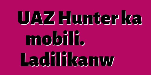 UAZ Hunter ka mobili. Ladilikanw