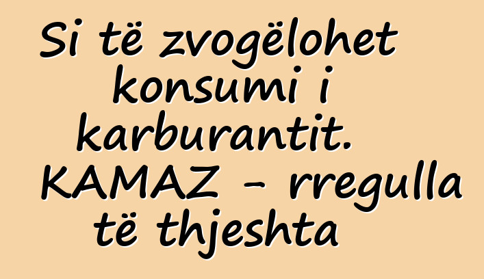 Si të zvogëlohet konsumi i karburantit. KAMAZ - rregulla të thjeshta