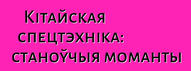 Кітайская спецтэхніка: станоўчыя моманты