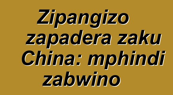 Zipangizo zapadera zaku China: mphindi zabwino